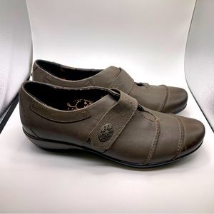 Aetrex Corinne Gray Leather Monk Strap Women’s Shoes Size 9.5